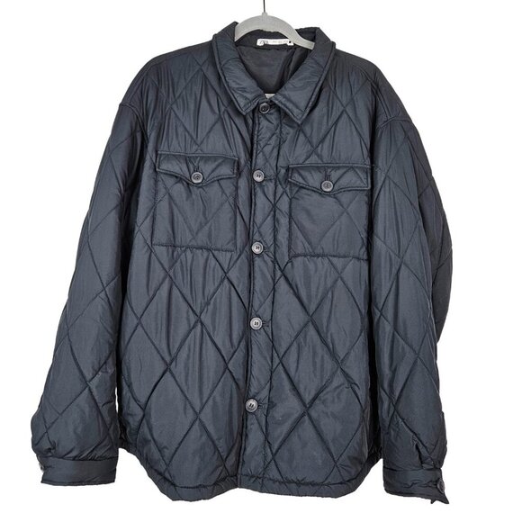 ZARA Man Black Quilted Chore Jacket L - Picture 1 of 4